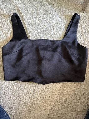 Women’s Black Square-Neck Crop Top